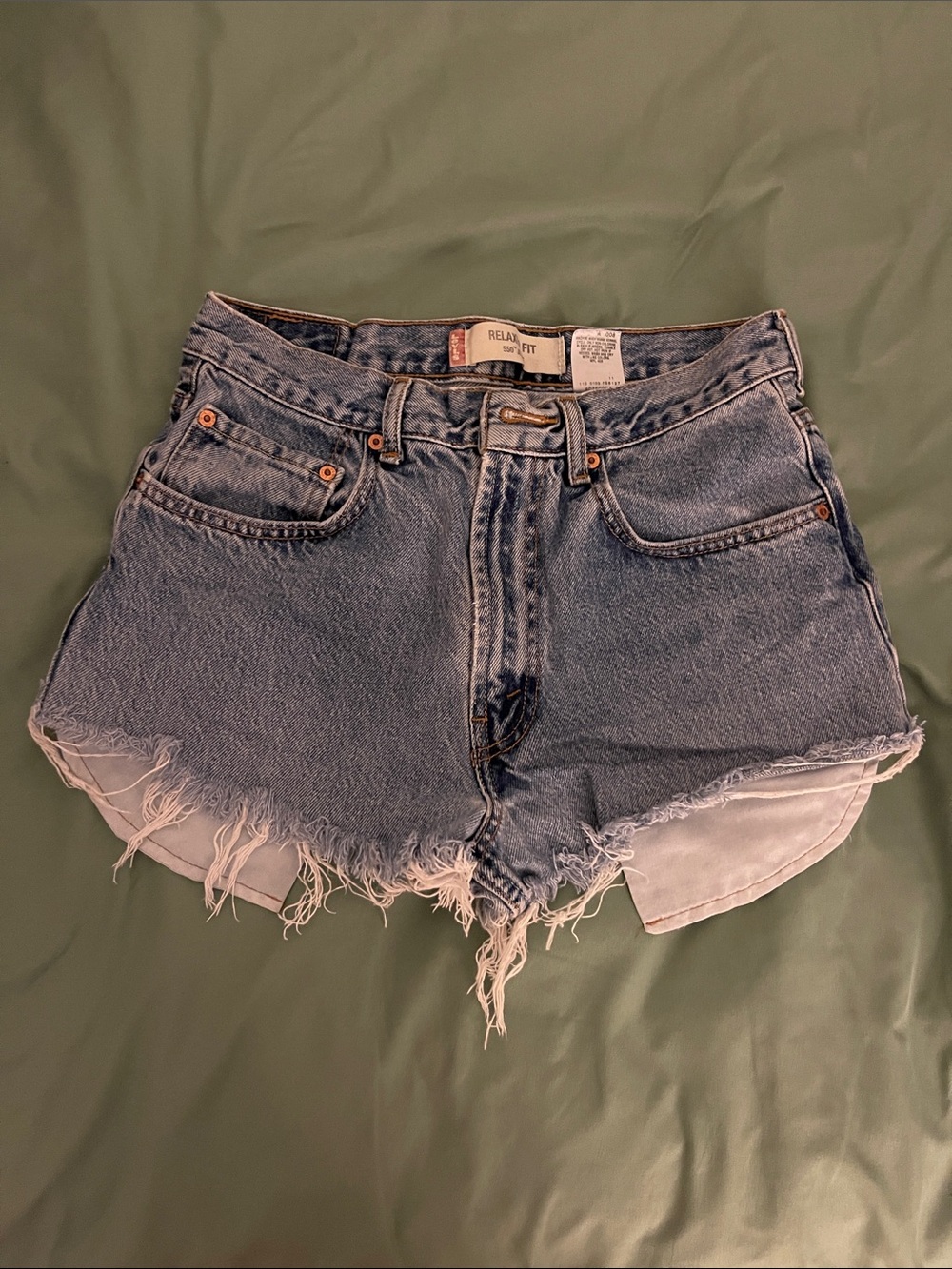 Levi's Distressed Cutoff Jean Shorts - Blue
